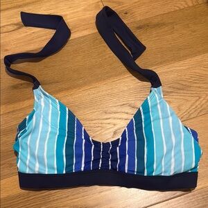 Athleta Blue and White Bikini Top